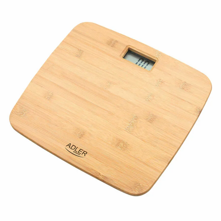 [MJ] Cântar de Baie Adler din Bambus – Capacitate 150 kg, Baterie Inclusă, Design Elegant și Natural