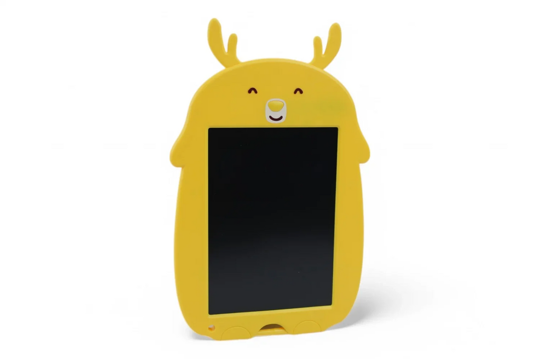 [MJ] Tableta LCD Scris Desen Copii 8.5 Inch Galbena Animalut Educativa