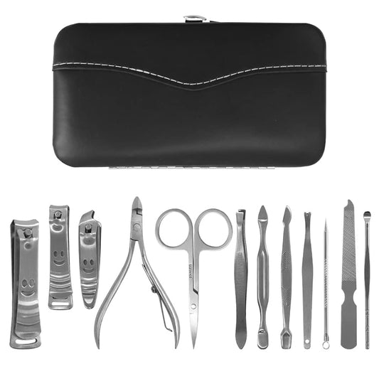 [MJ] Trusa Manichiura si Pedichiura 12 Piese – Set Complet pentru Ingrijirea Unghiilor, Design Elegant