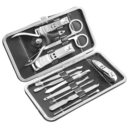 [MJ] Trusa Manichiura si Pedichiura 12 Piese – Set Complet pentru Ingrijirea Unghiilor, Design Elegant