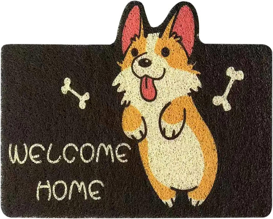 [MJ] Covor Intrare Caine Corgi 38x58cm - Covoras Welcome Home Amuzant